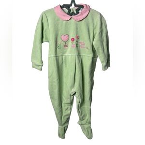 Y2K Footed One-Piece Sleeper Deux Par Deux 9 Months Baby Girl NWT